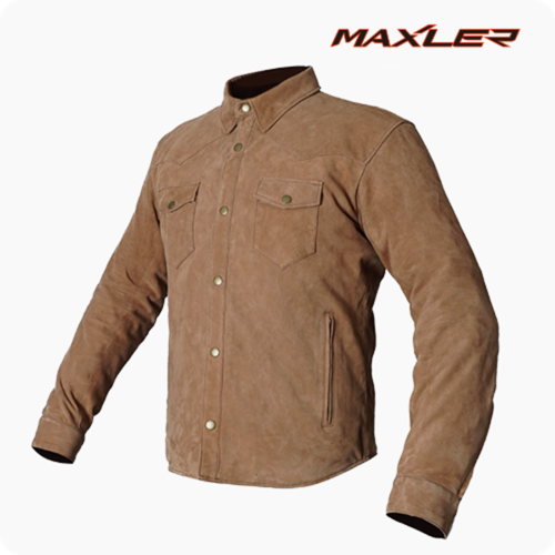 MAXLER AUSTINE SUEDE SHIRTS (BROWN) 맥슬러 오스틴 스웨이드 셔츠 봄 가을 오토바이 스쿠터 클래식 자켓
